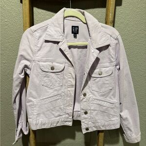 GAP Light Lavender Corduroy Jacket with Pale Yellow Hanger Accent